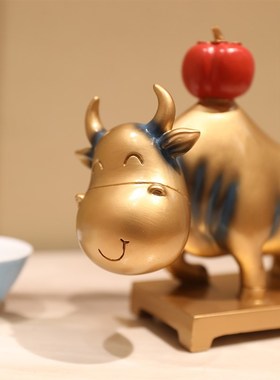 牛市牛摆件装饰品艺术酒柜桌面客厅办公室开业礼物茶桌家居工现货