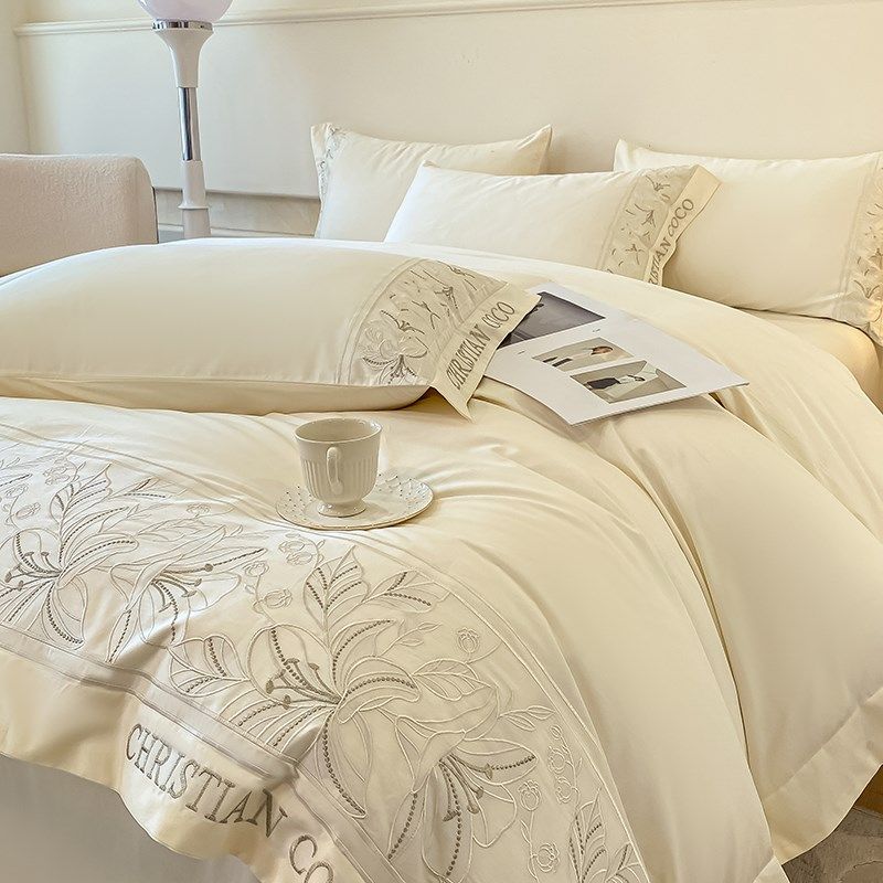 轻奢高级感A类水洗棉四件套2024新款被套床单笠四季通用床上用品,淘宝优惠券,粉丝福利购,淘宝优惠卷