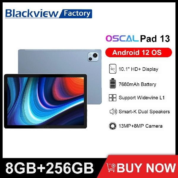 推荐BLACKVIEW OSCAL Pad 13 Tablet 8GB 256GB 10.1 Inch HD+ T6 - 图0