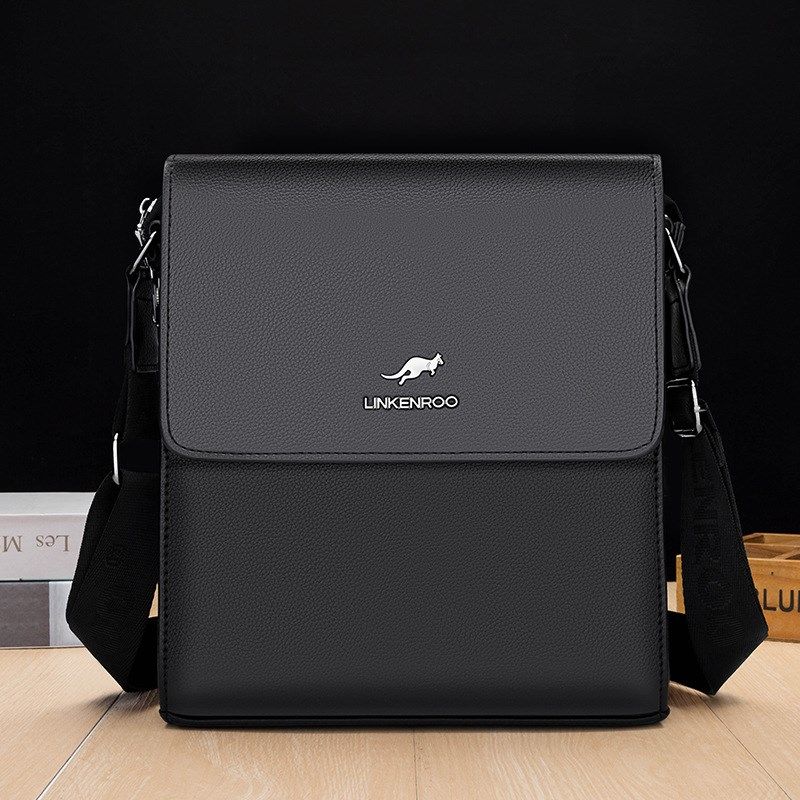 新款袋鼠男包防盗带密码锁男士单肩斜挎包商务休闲带盖.竖款公文,淘宝优惠券,粉丝福利购,淘宝优惠卷