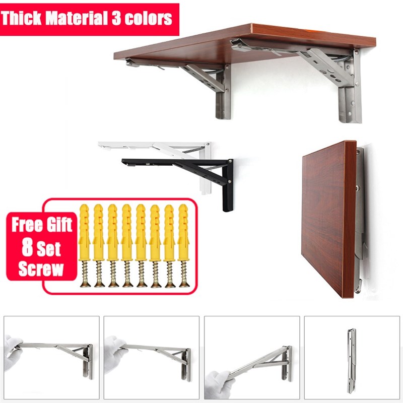 2PCS Trdiangle shelf Bracket Folding folding table wall moun-图0