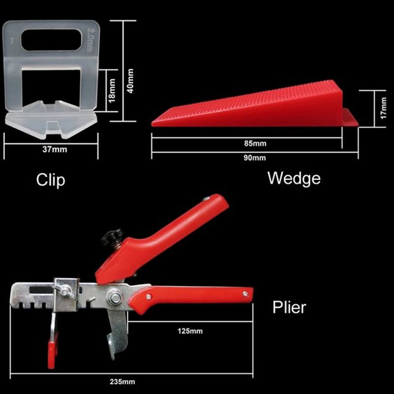 速发401Pcs Tile Leveling System 2mm 300Pcs Clips+100Pcs Wedg - 图3