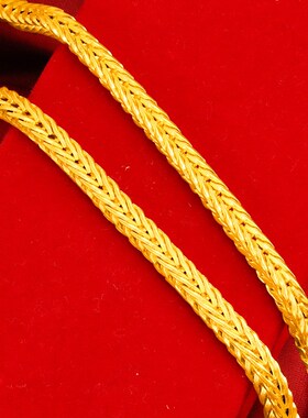 工厂直销沙c金男大气龙骨项链铜镀金首饰仿黄金24k手链饰品