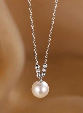 925镀银珍珠项链2023新款爆款女轻奢小众设X计颈链锁骨链