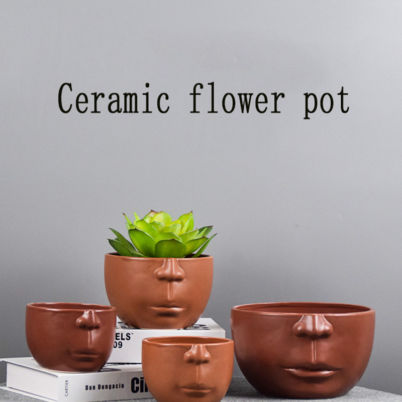 cuman FaHe Cekramic Flower Pot-Ceramics Vase- Ornaments Home - 图0