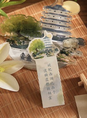 城市美学DIY亚克力多插立牌摆件手帐吧唧谷美展示台桌面装饰礼物