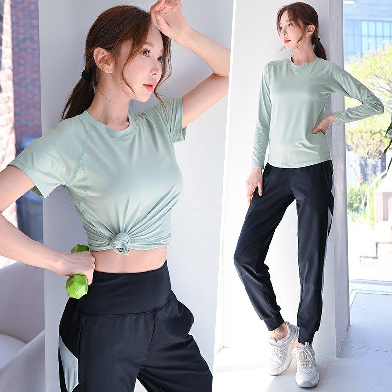 晨跑步运动套装女春秋季高级感健身房速干户外休闲健身衣瑜伽服,淘宝优惠券,粉丝福利购,淘宝优惠卷