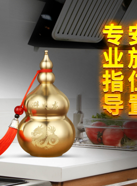 纯铜避火龙瓶葫芦摆件厨房西C北角乾位火烧天门家居摆件