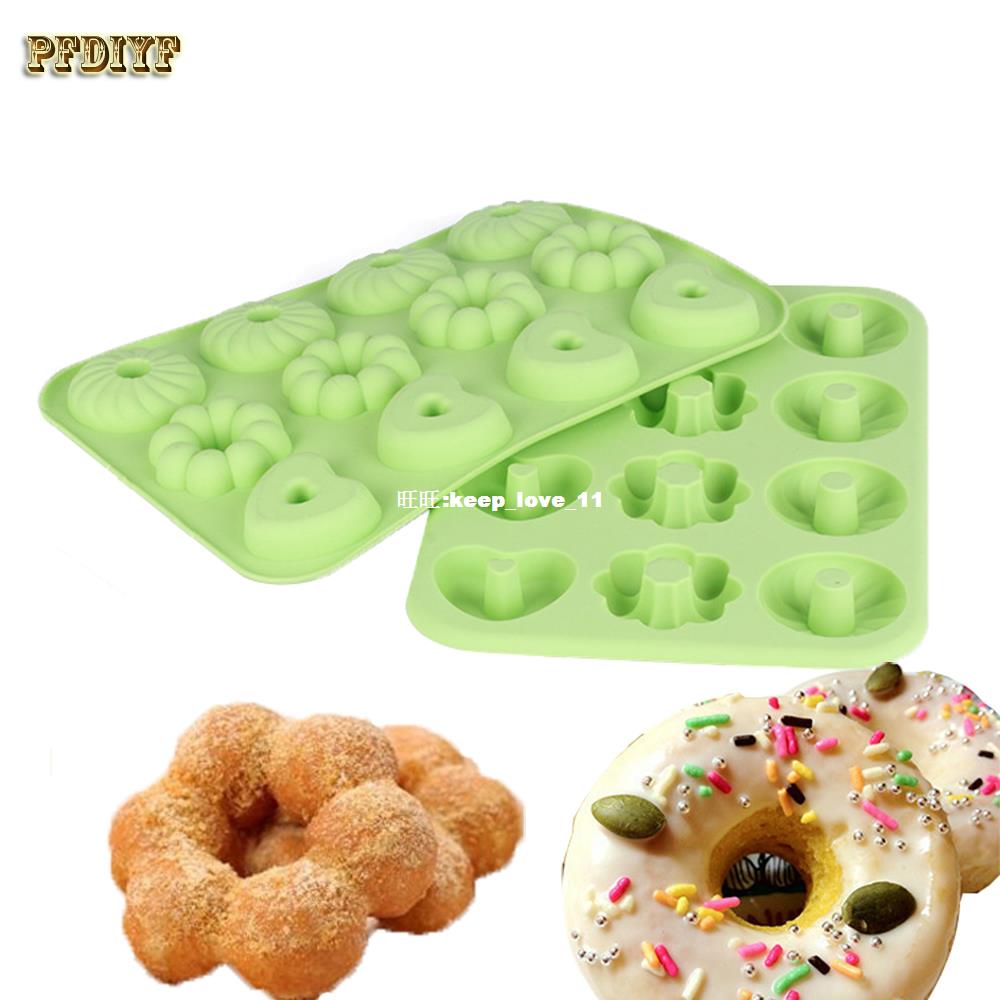 Kitthef Cake 12 Cupp Silicone Mold Munfin Pan Three Patcerns-图0