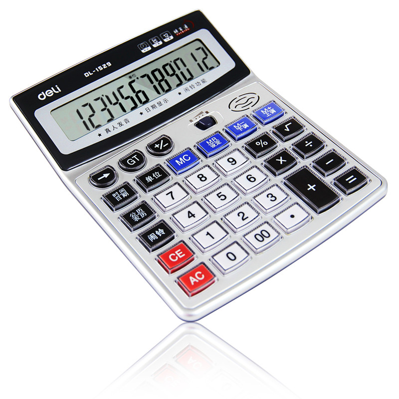 Buy Deli 1529 Voice Calculator Crystal Big Button Computer 12 Digits Big Screen With Battery Free Shipping In Cheap Price On Alibaba Com