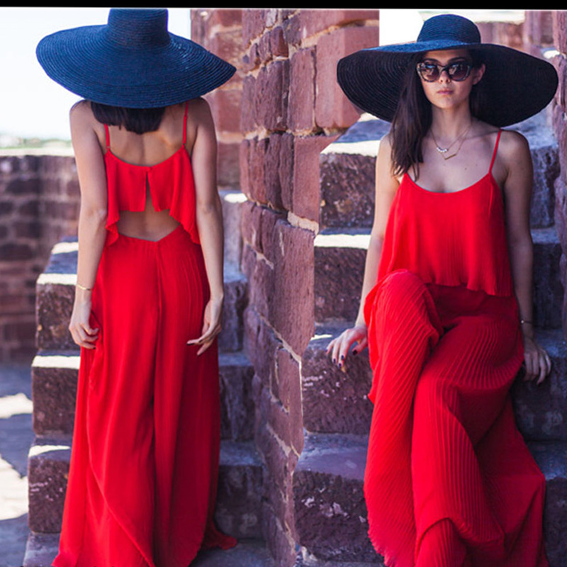 red holiday jumpsuit