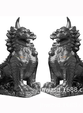 别墅大门石刻瑞兽图片大全厂门口石兽制作石质大门兽价格