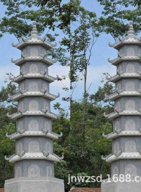 景区石塔图片大全寺庙石刻佛塔制作园林景观石造六边塔价格