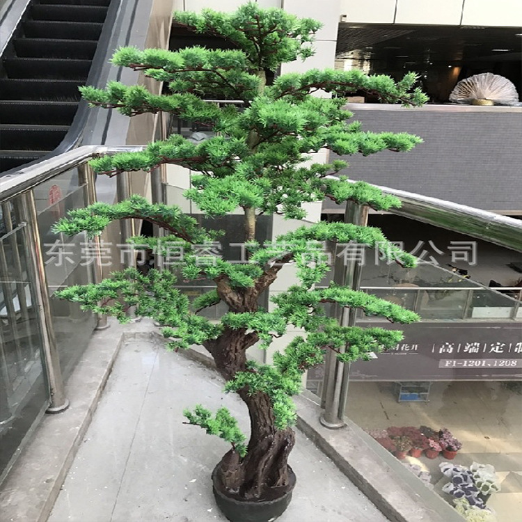 大型仿真植物设计定做人造实木松树办公室布景玻璃钢松树-图1