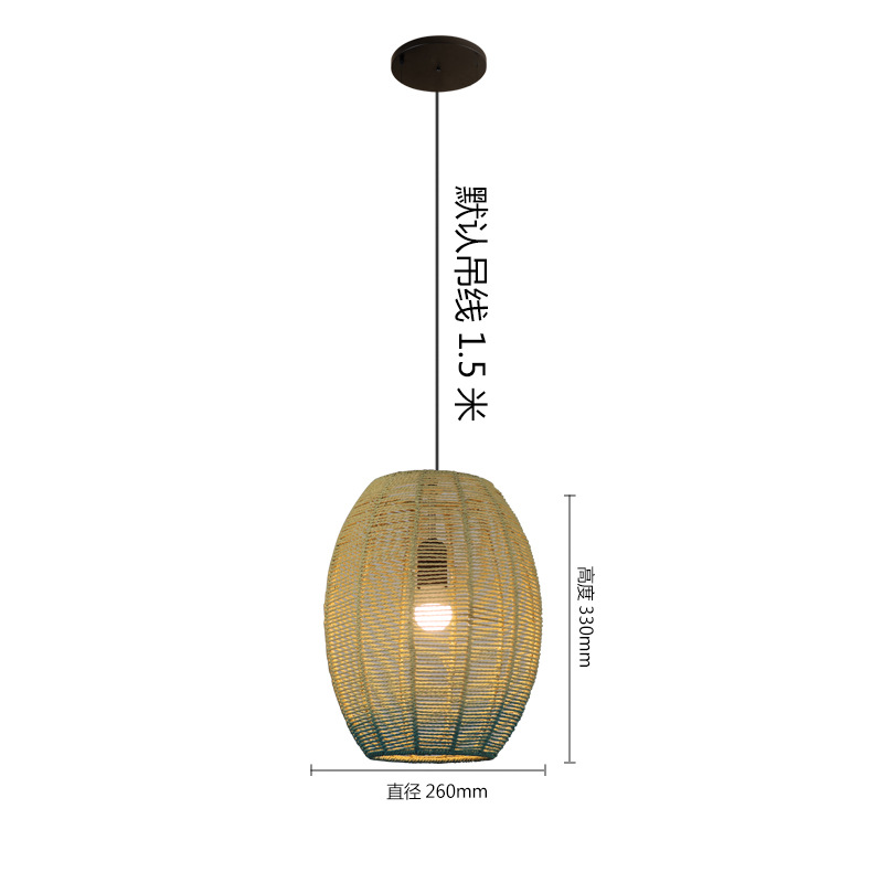 麻球吊灯现代简约麻绳灯个性创意服装店奶茶店咖啡厅吧台藤球吊灯 - 图2