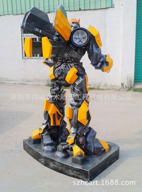 现货爆款变形金刚大黄蜂雕塑影视人物机器人玻璃钢大黄蜂雕塑