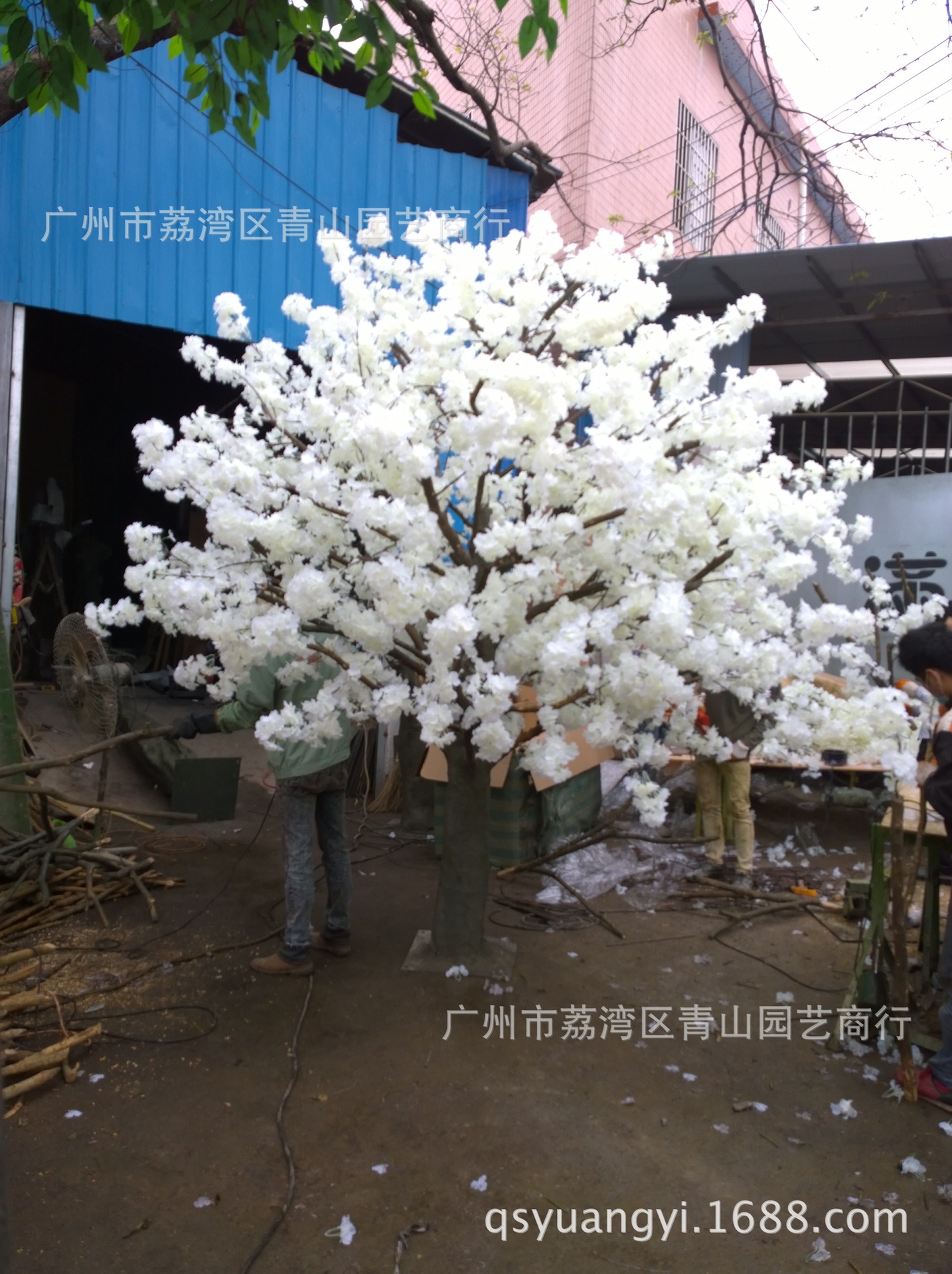 仿真樱花树造型植物商场广场节日室内外绿化树木家居装饰 - 图0