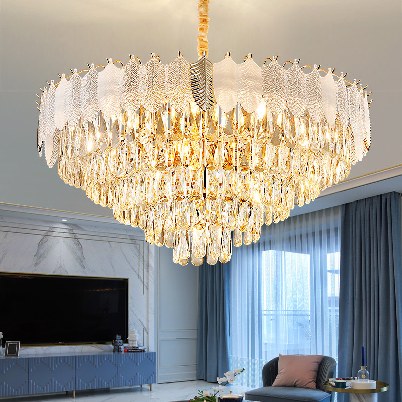 轻奢吊灯客厅灯现代简约大气高档叶子别墅大厅卧室餐厅水晶灯卧室,淘宝优惠券,粉丝福利购,淘宝优惠卷