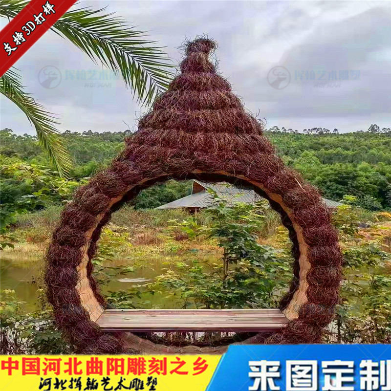 户外稻草景观雕塑广场景区创意仿真绿雕造型艺术品园林绿植装饰品 - 图0