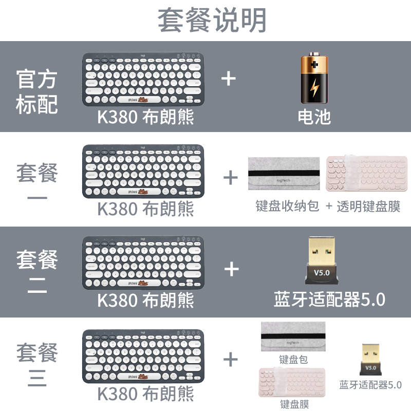 罗技K380无线蓝牙键盘女J生linefriends联名粉iPad平板mac - 图2