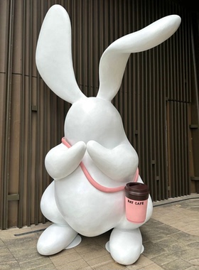 网红咖啡杯玻璃钢雕塑咖啡店门口商场打卡氛围感落地装饰大型摆件