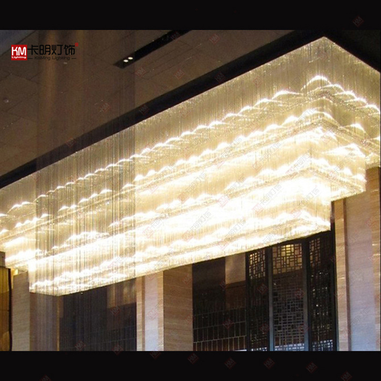 现货大型酒店非标工程水晶灯饰长方形售楼沙盘会所高档豪华