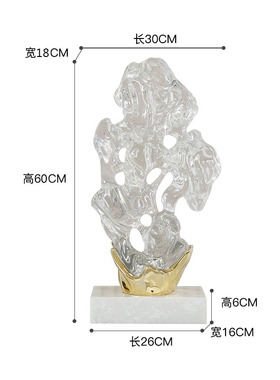 新中式白菜玄关招财摆件酒店大堂售楼处透明树脂雕塑公司装饰品