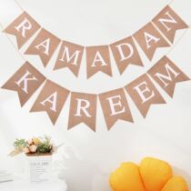 Factory direct supply holiday party decoration flag moon party decoration linen swallowtail flag banner