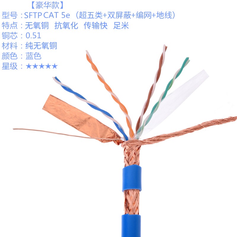 安普高速超五六类纯无氧铜POE监控室内外双屏蔽千兆网线家用整箱 - 图2