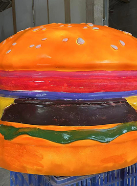 爆款网红大型仿真发光汉堡面包玻璃钢雕塑模型店门头招牌壁挂灯箱