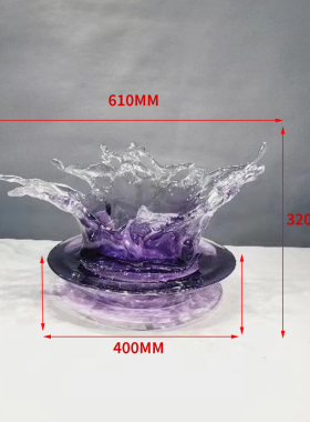 现代透明水滴吊饰挂件水花摆件酒店售楼处装饰落地树脂雕塑艺术品