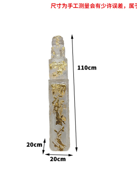 新中式落地透明树脂招财狮子摆件门口玄关书房别墅拴马柱动物雕塑