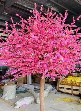 仿真桃树室内婚庆商场桃花树造型装饰假树许愿树桃树