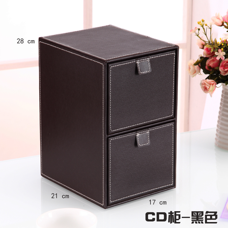 Buy Jazz Decorated Leather Storage Cabinet Office Desktop Cd