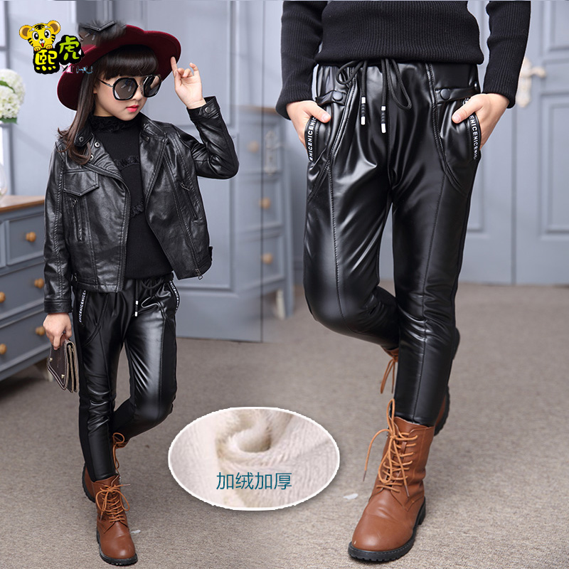 kids leather jeans