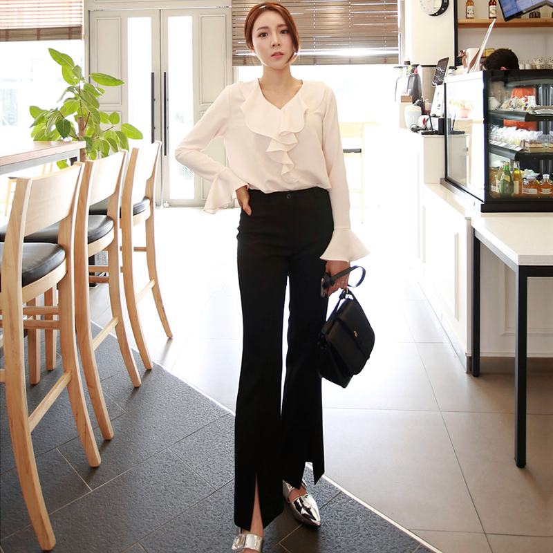 slim bell bottom pants