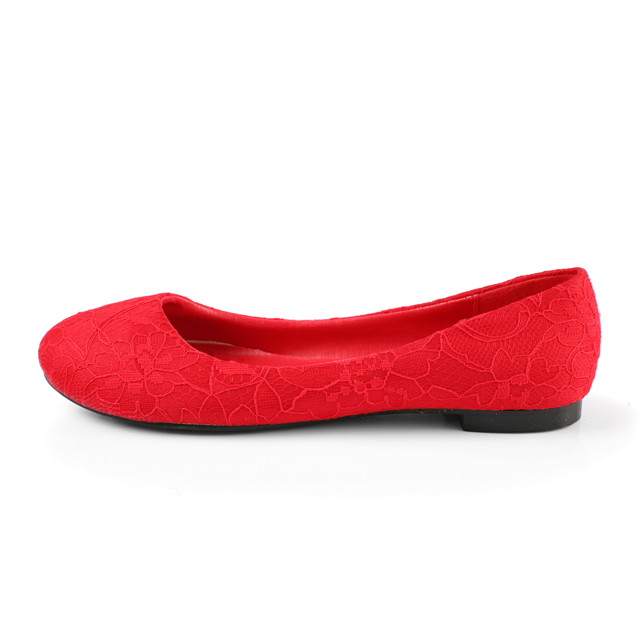 red satin flat shoes