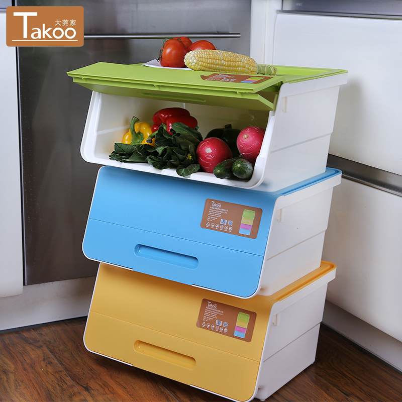 Large Wando Home Stackable Plastic Storage Box Stackable Plastic Storage Box