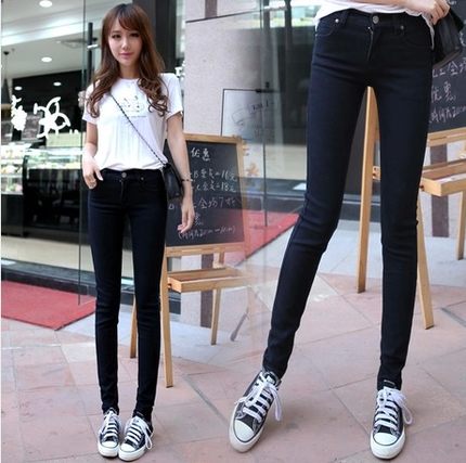 skinny girl wearing leggings