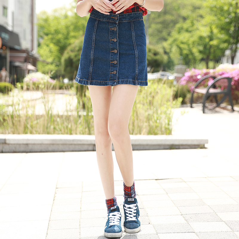 korean style denim skirt