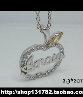 纯银水晶锆石定做吊坠