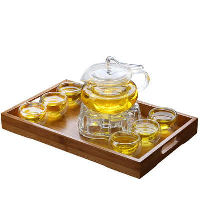耐热玻璃茶壶压把壶玻璃过滤透明花茶泡茶壶沏茶玻璃壶茶具可加热