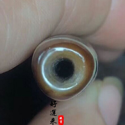 精品西藏回流朱砂三眼九眼天珠