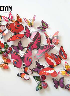 creative beautiful pvc 3d butterfly wall sticker for home de