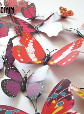 creative beautiful pvc 3d butterfly wall sticker for home de