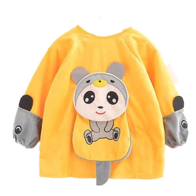 宝宝罩衣水晶绒秋冬长袖防水防脏