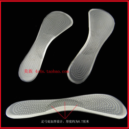 足弓垫脚心垫七分垫 透明硅胶高跟鞋垫凉鞋垫 防滑缓脚痛不跟脚 - 图1