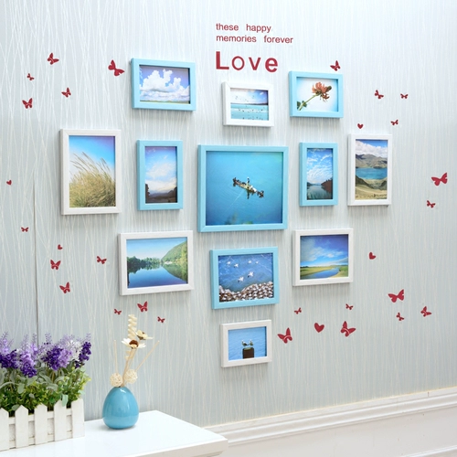 12 рамка Living Simple Photos Wall Decorative Wedding Photo Творческая комбинированная рама европейская стена висящая кардиологическая стена кардиологического стиля
