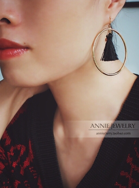 AnnieJewelry五色流苏圈圈耳环