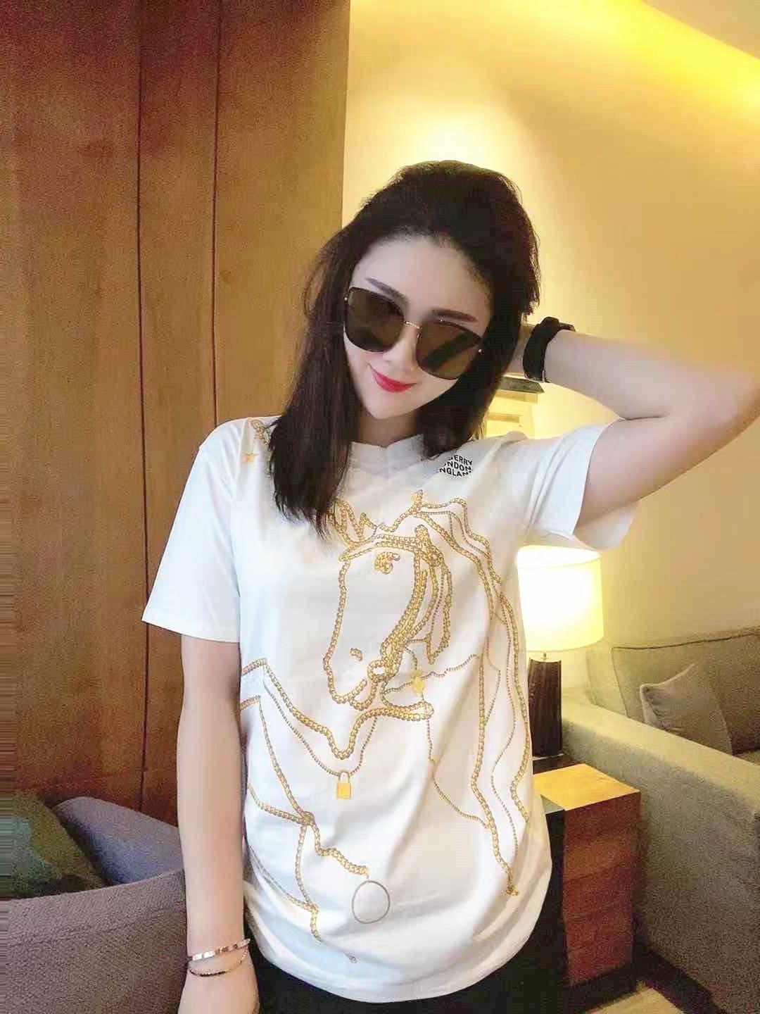 羿宝龙欧洲站2020夏季新款大马图案 钟淑潮流女装T恤